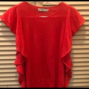 Red Zara knit shirt